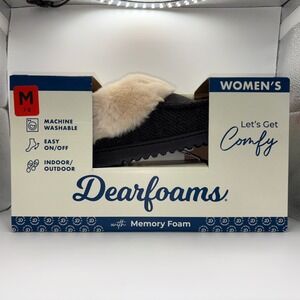 Dearfoams Women's M 7-8 Machine Washable Memory Foam‎ Slippers Indoor Outdoor
